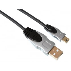 Cordon USB A mâle - mini-USB B mâle (1,8m) - 1