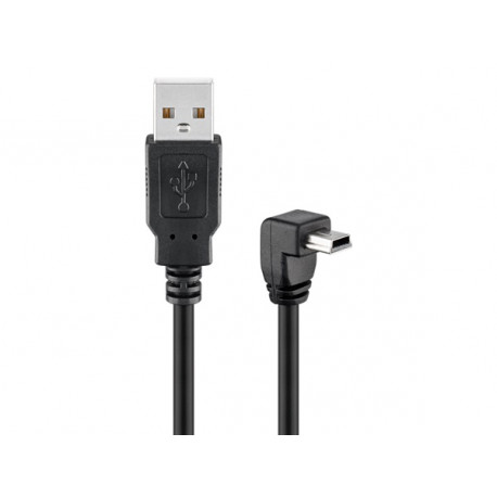 Cordon USB A mâle - mini-USB B mâle coudé (1,8m)