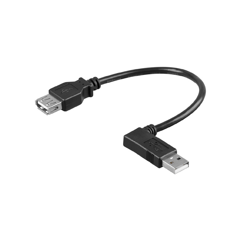Rallonge USB A mâle coudé - USB A femelle (0,3m)