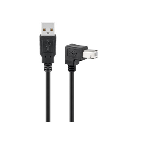 Cordon USB A mâle - USB B mâle coudé (1 m)