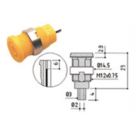 Douille de sécurité isolée 4 mm - jaune - 1