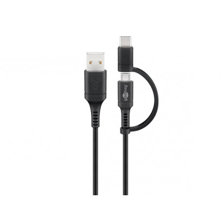 Cordon USB A vers micro USB et USB C (1m)