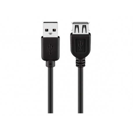 Rallonge USB A noire (1,8m)