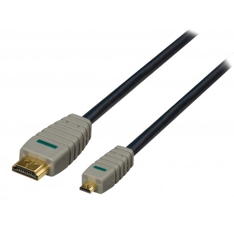 Câble HDMI avec Ethernet haute vitesse AM - DM Connecteur HDMI - HDMI Micro Mâle 2.00 m Bleu  - 1