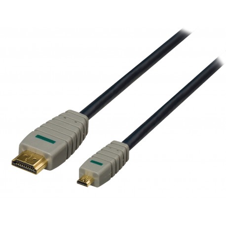 Câble HDMI avec Ethernet haute vitesse AM - DM Connecteur HDMI - HDMI Micro Mâle 2.00 m Bleu - 1