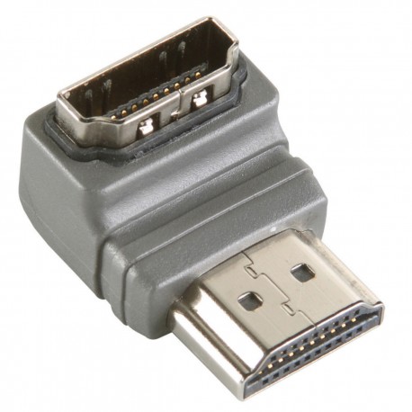 Adaptateur HDMI High Speed avec Ethernet Coudé à 90° Connecteur HDMI - HDMI femelle Gris  - 2