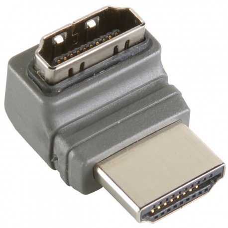 Adaptateur HDMI High Speed avec Ethernet Coudé à 270° Connecteur HDMI - HDMI femelle Gris  - 1