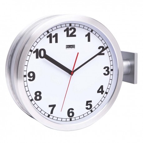 Horloge de gare double 38 cm Analogiques Argent/Blanc - 1