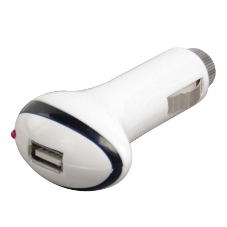 Chargeur de voiture 1-Output 1.0 A USB Blanc - 1