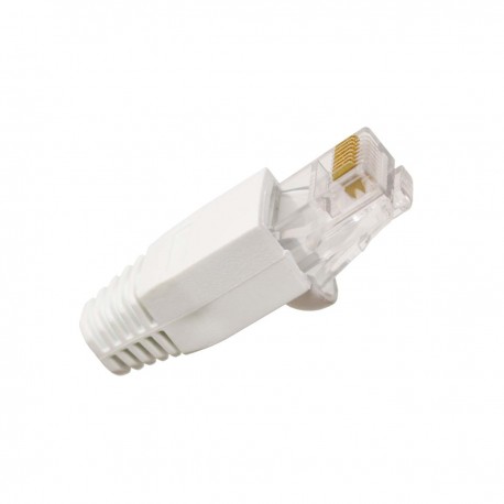 QCRJ45 CAT6 FTP 10 Connecteur data RJ45 à connexion rapide U/FTP CAT6 avec protège-clips blanc - 10 piéces - 1