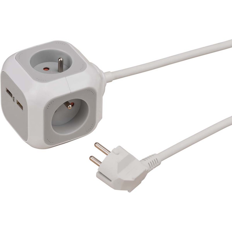 Bloc de prise chargeur USB ALEA-Power 4 voies 1,40 m H05VV-F 3G1.5