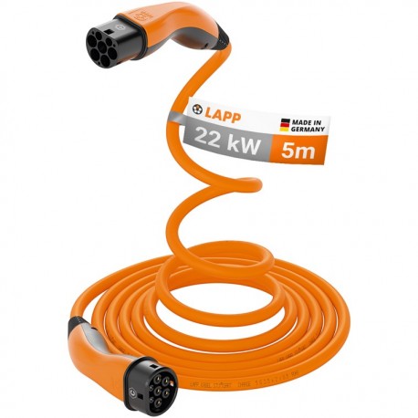 Cable de recharge HELIX Type 2 / 22 kW / 5 m